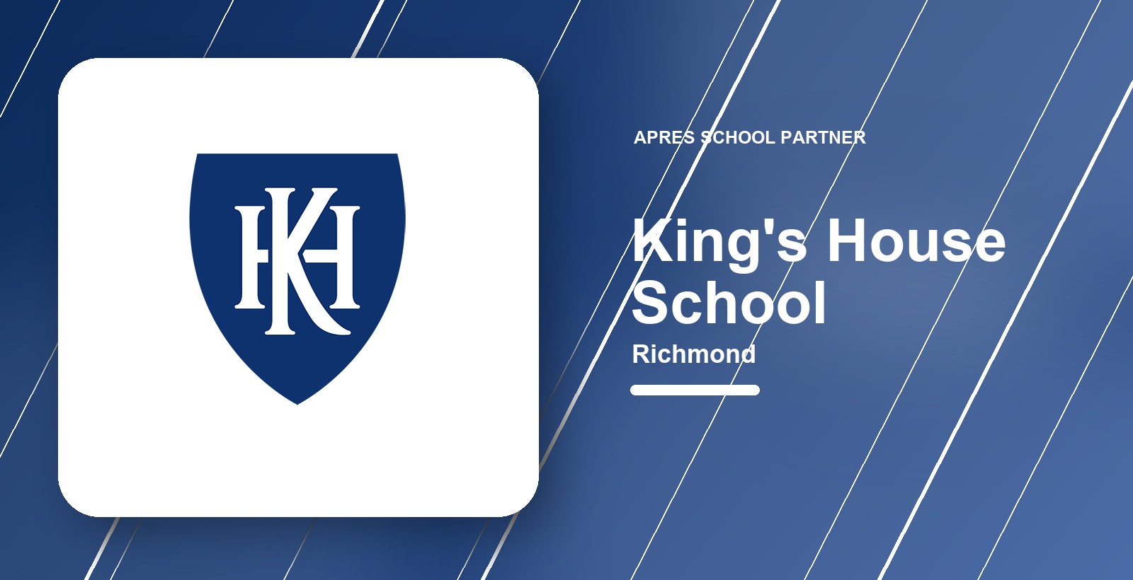 Branded venue card for Holiday Camp at King's House School in Richmond.